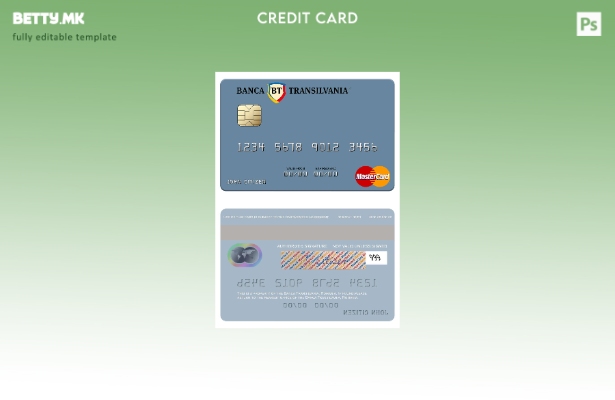 Шаблон за мастер картички во модерен стил Романија Banca Transilvania